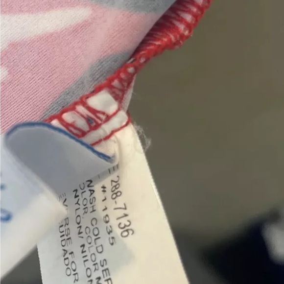 Barefoot Miss of California Tankini Swim Suit Top SZ 12 Red Pink Black - Picture 8 of 10